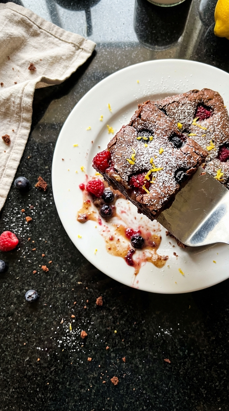Lemon Berry Sourdough Brownies