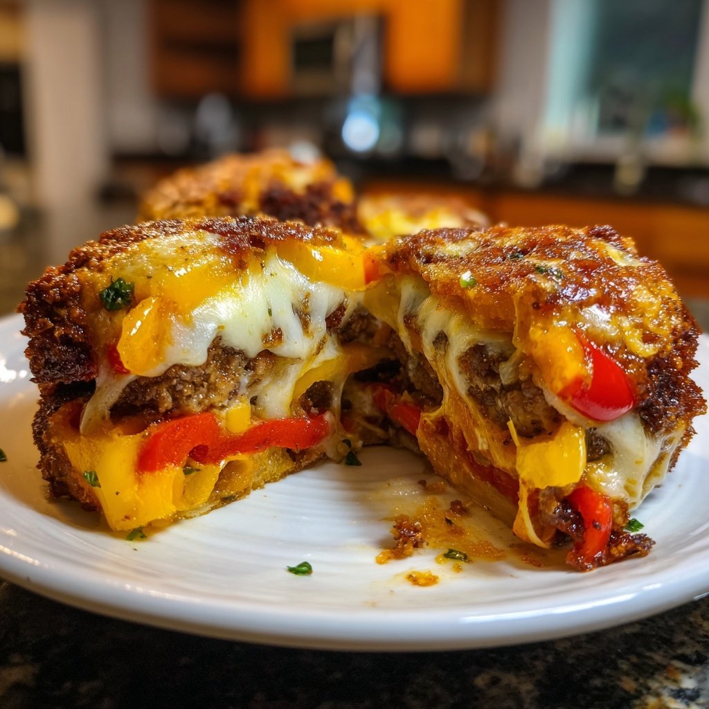 Stuffed Pepper Sliders with Cheese