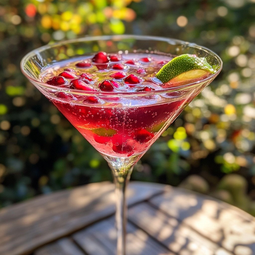 Sparkling Pomegranate Martini Cocktail Recipe