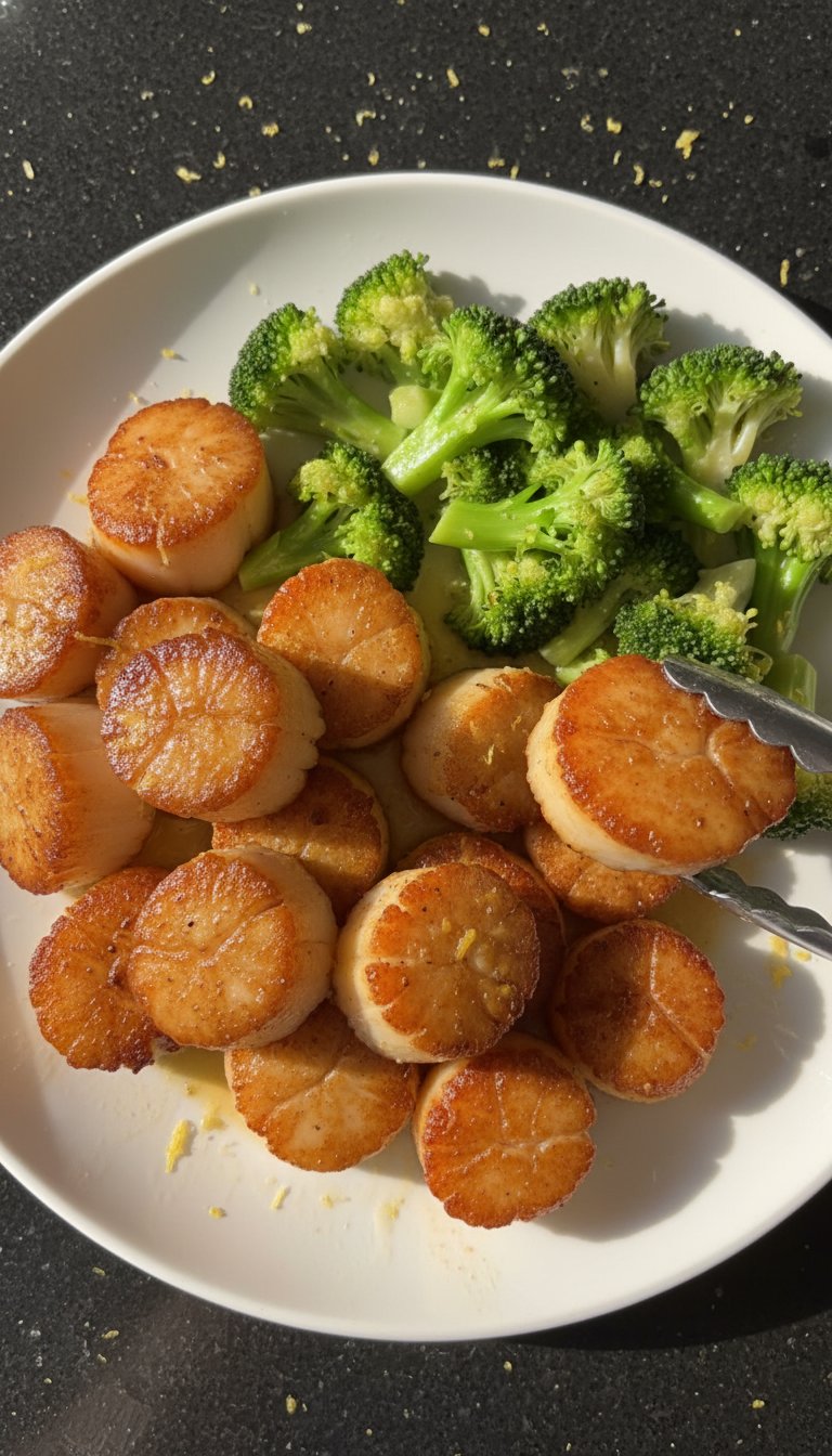 Garlic Lemon Scallops with Broccoli