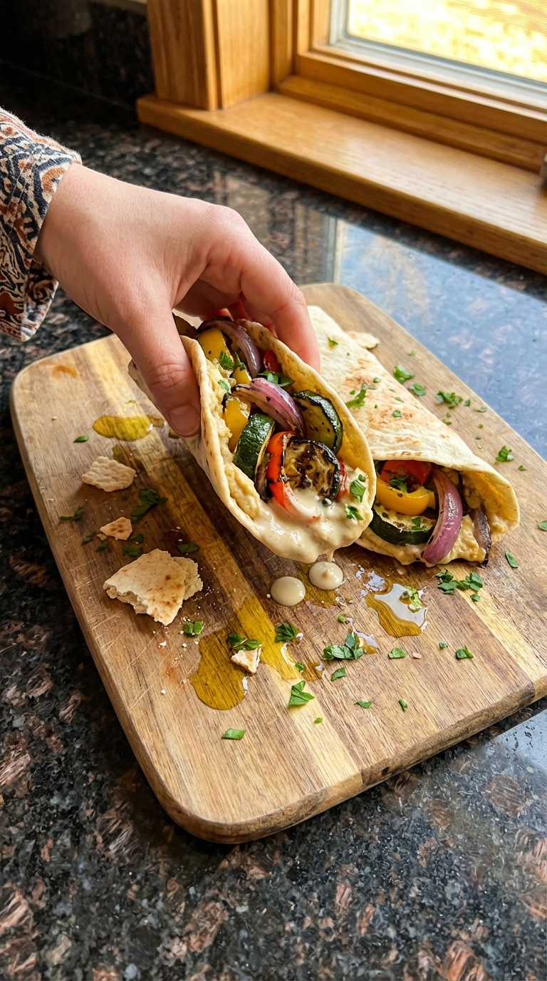 Grilled Vegetable Hummus Wrap