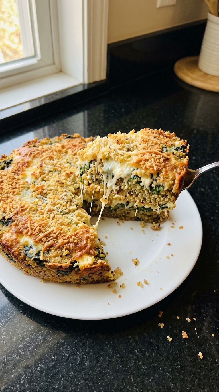Savory Quinoa and Spinach Bake