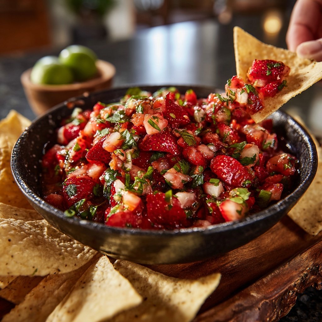 Strawberry Salsa with Tortilla Chips