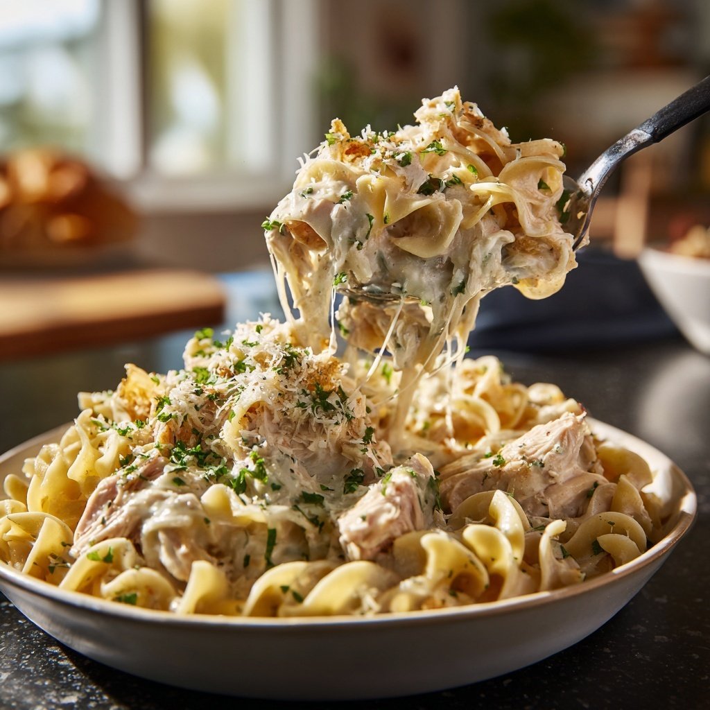 Slow Cooker Chicken and Noodles Comfort Dish