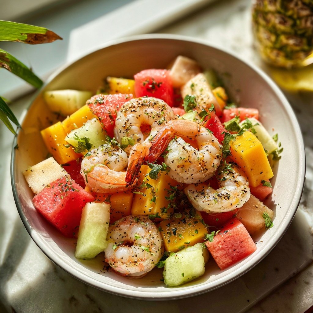 Tropical Melon and Shrimp Salad