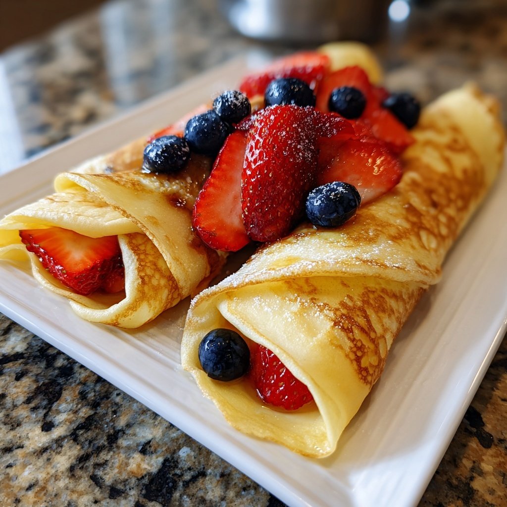 Cottage Cheese Crepes with Fresh Fruit