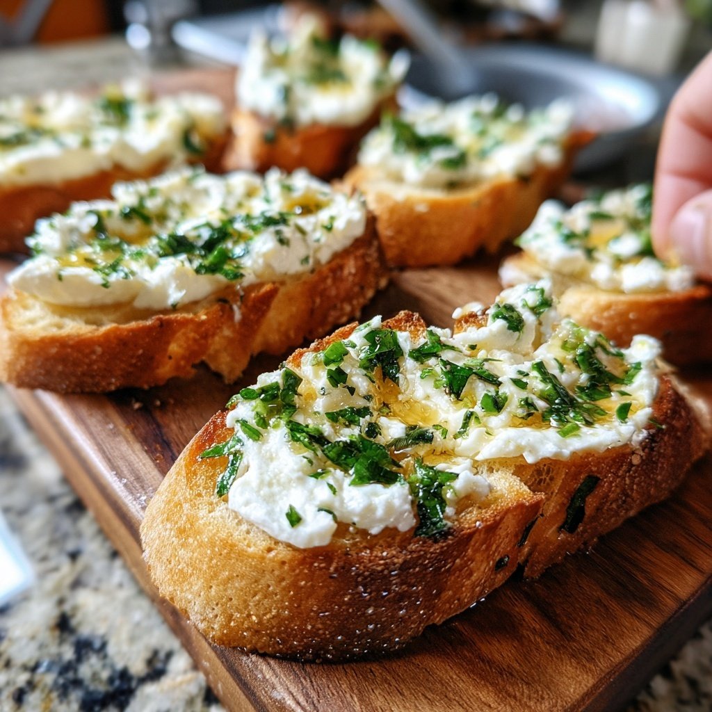 Herbed Goat Cheese Crostini Bites