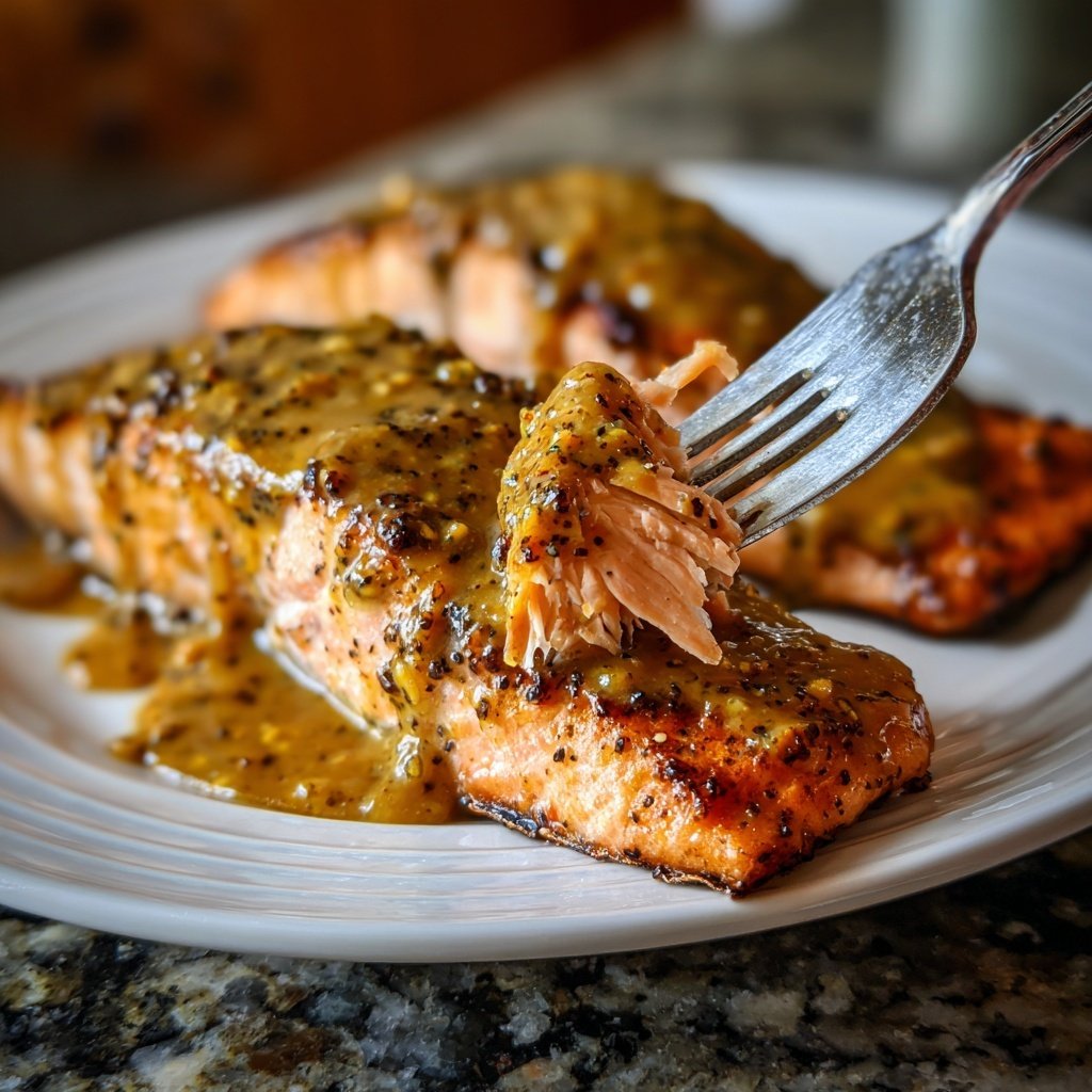 Maple Mustard Glazed Salmon Fillets